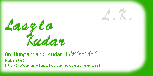 laszlo kudar business card